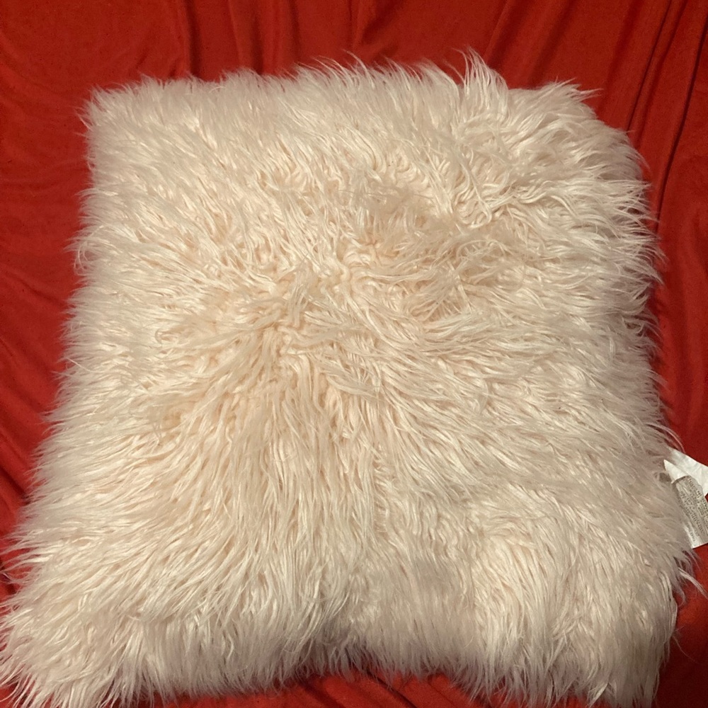 Pink plush pillow